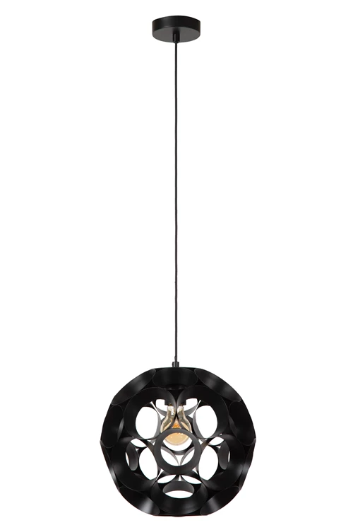 Lucide HANNELORE - Hanglamp - Ø 30 cm - 1xE27 - Zwart - uitgezet